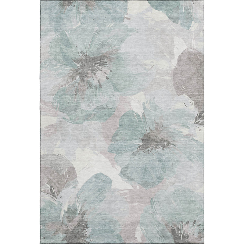 Premium Machine Washable Harjo AMF1554 Floral Rug, Rectangle 9' x 12'