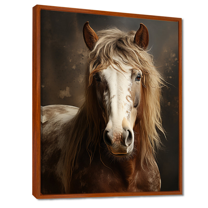 Kededra Brown Horse Harmonious Balance, reproduction d'art sur toile, H 44 po x l 34 po x P 1,5 po, Brown Floater Framed