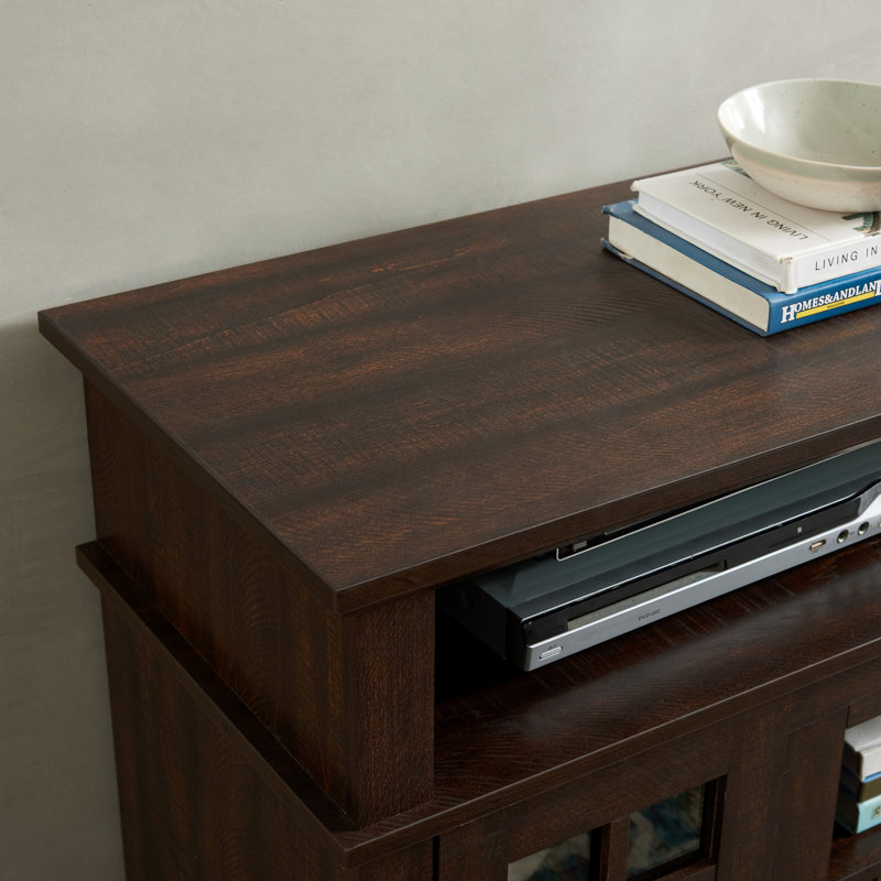 Classic TV Media Stand Modern Entertainment Console For TV Up To 65" With Open And Closed Storage Space, Espresso, 58.25"W*15.75"D*32"H