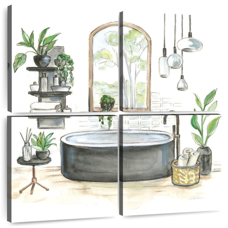 Kerrick Black Bathtub I, 32" H x 32" W