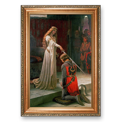 The Accolade (1901) by Edmund Leighton World Classic Reproductions For HomeDecor, Luxurious Gold Embossing Frame