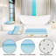 Ensemble de 3 tapis de douche à motif d'étoiles de mer turquoise pour décor de salle de bain bord de mer-992749124