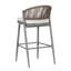 Ensemble de 2 tabourets de bar d'extérieur à structure en métal à hauteur d'assise 30,25 "avec dossier en PE en rotin