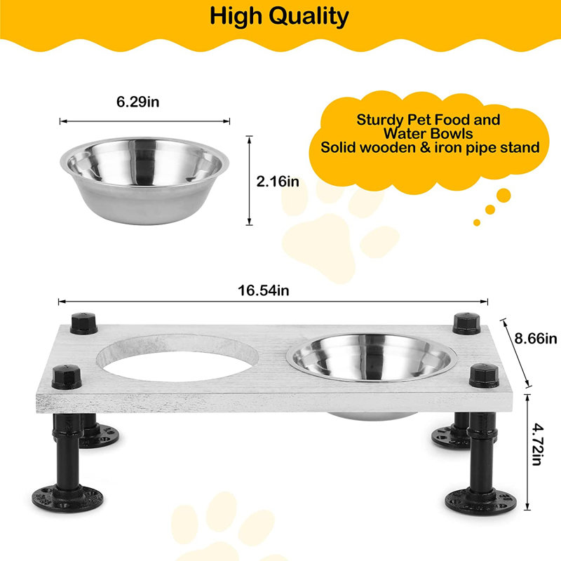 Anti-Skid Elevated Feeder, White