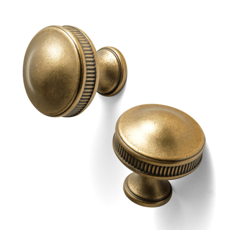 1 1/4 " Mushroom Knob Multi-Piece Package, Antique Brass