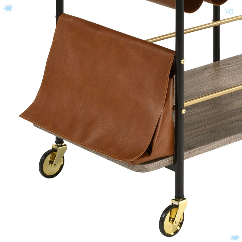 Chariot de service avec rangement pour bouteilles de vin