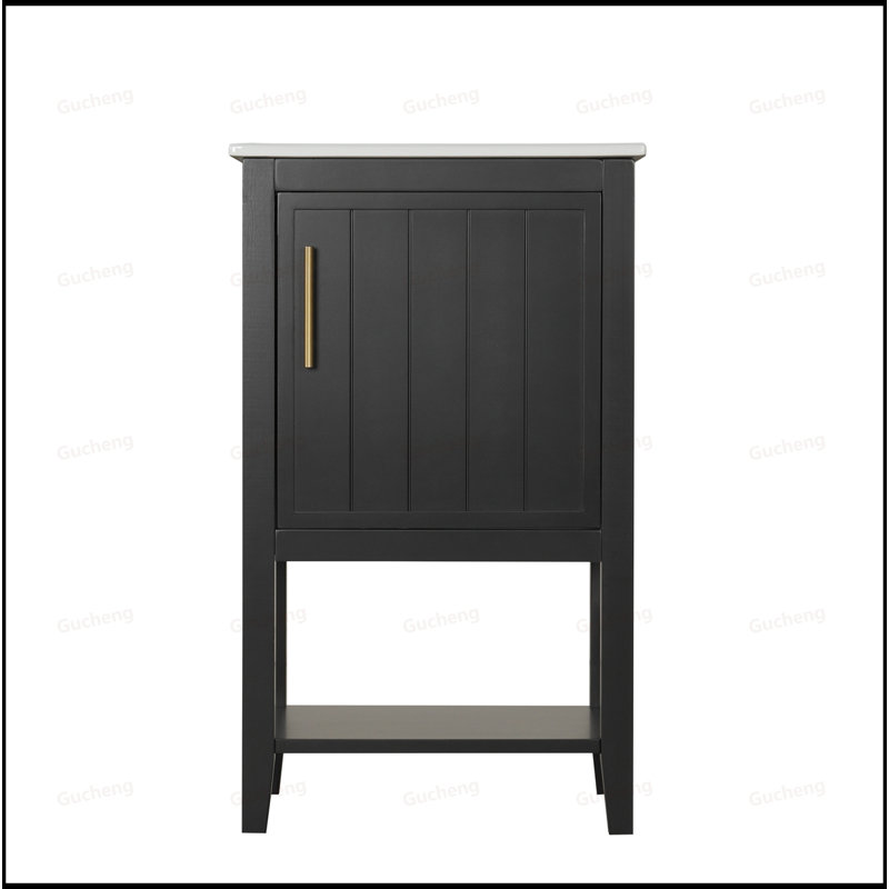 Meuble-lavabo à fermeture en douceur 20 po avec lavabo, Black