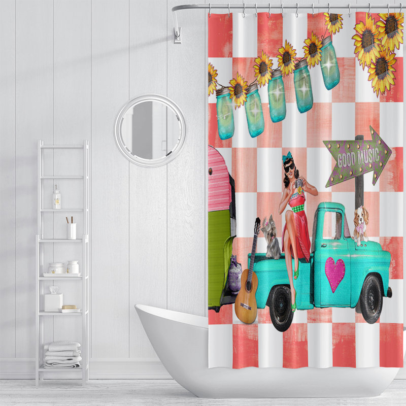 Rideau de douche simple vichy Fairbank, 70 po x 72 po