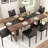 71" Rectangular Farmhouse Dining Table for 6-8, Wood Kitchen Table with Wooden Legs, No Chairs, for Dining Room, Kitchen & Living Room-231263246