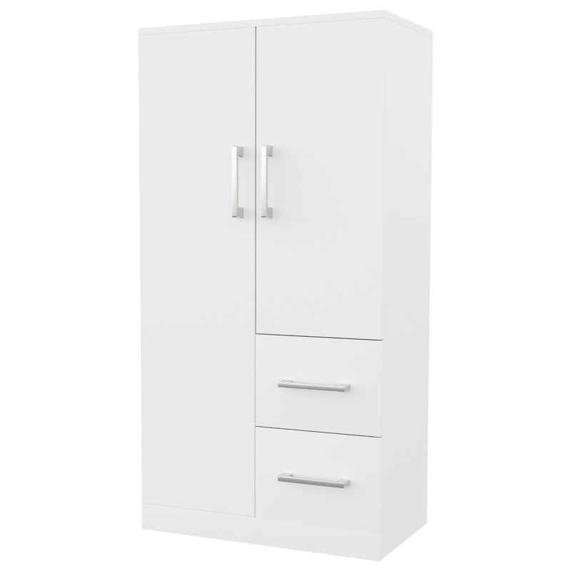 2 Door Wardrobe, White