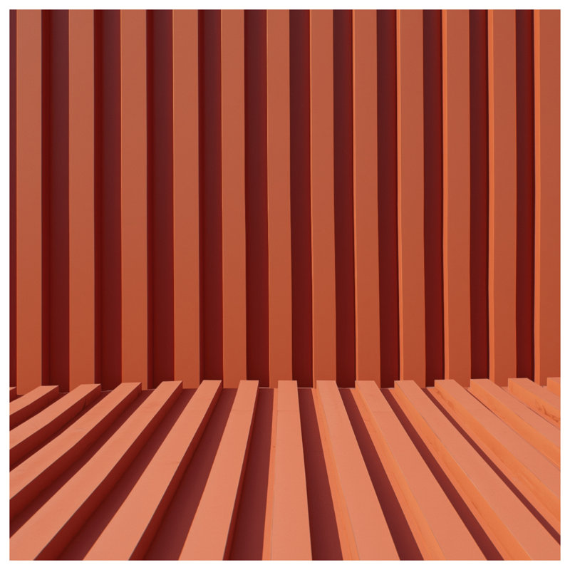 Tapis de bain orange à lignes verticales, L 34 po x L 21 po
