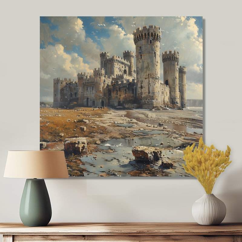 Impression d'art mural gris et blanc majestueux Forteresse I - Forteresses, Toile tendue, H 16 po x l 16 po x P 1 po