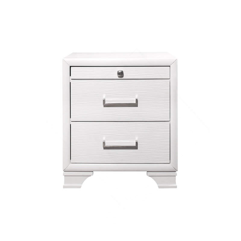 Civic White Nightstand, White