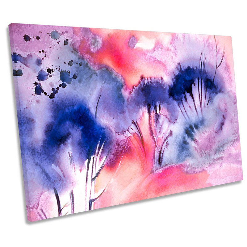 Pink Abstract Fantasy Landscape Framed - Wrapped Canvas Print, 30.5cm H x 45.7cm W x 2cm D
