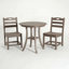 Ensemble bistro 3 pièces avec table ronde et 2 chaises brun antique
