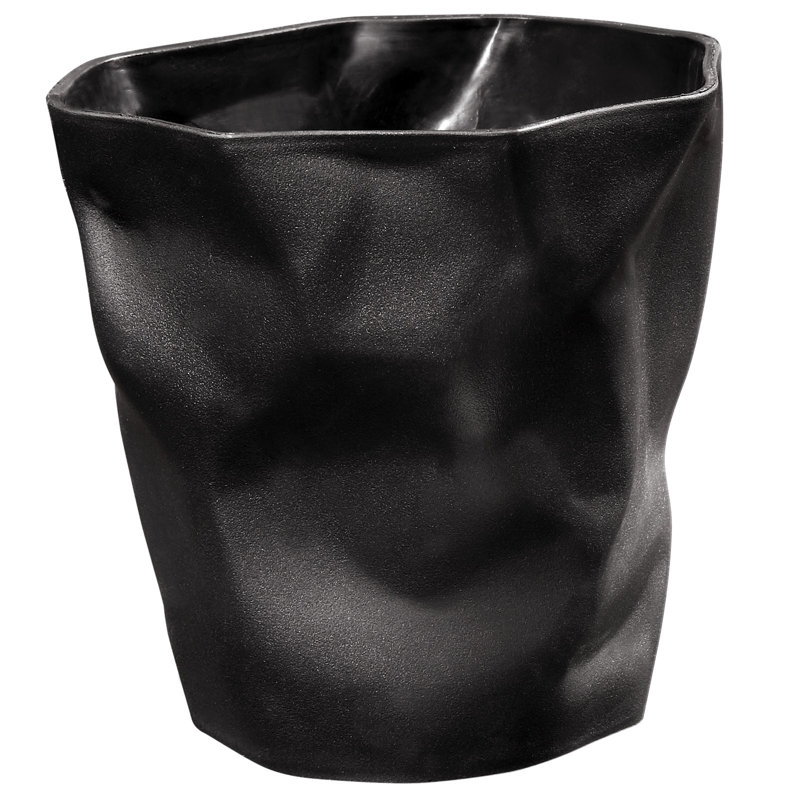 Modway Lava' Crumpled Paper Modern Pencil Holder, Black