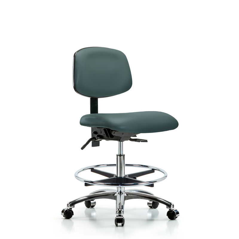 Evangeline Drafting Chair, Casters, Colonial Blue, Not Included