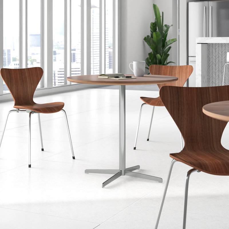 Table de réunion circulaire Kerveen, Noyer, 29" H x 32" L x 32" D