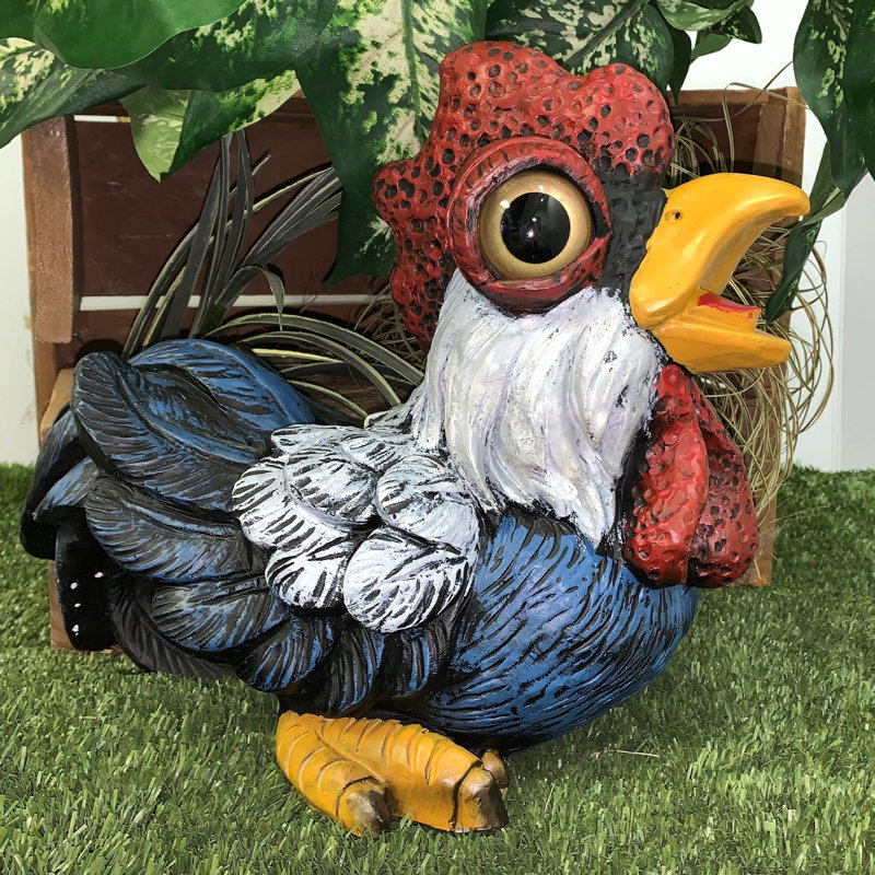 Rooster "Freddie & Jr." Whimsical Garden Statue