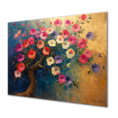 Pink White Vibrant Morning Glory Tree I - Morning Glory Wall Art