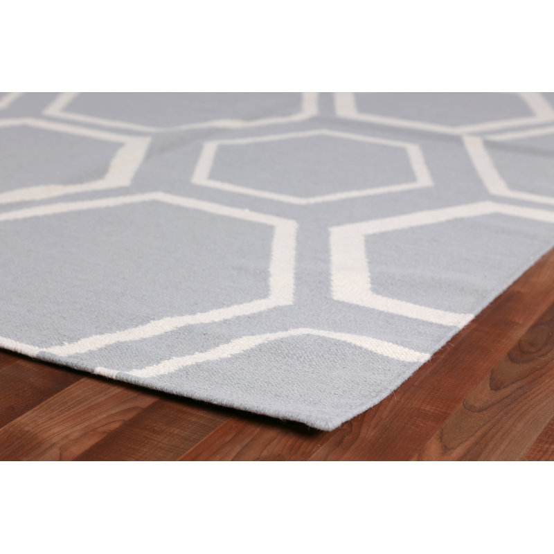 Wool Geometric Indoor Rug, Rectangle 5' x 8'