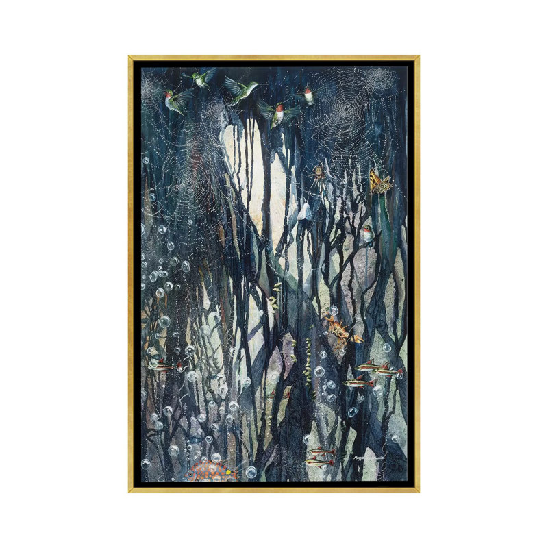 "Elemental" par Maggie Vandewalle-reproduction d’art, Toile encadrée d'or, H 60 po x l 40po x P 1,5 po, Pas de tapis