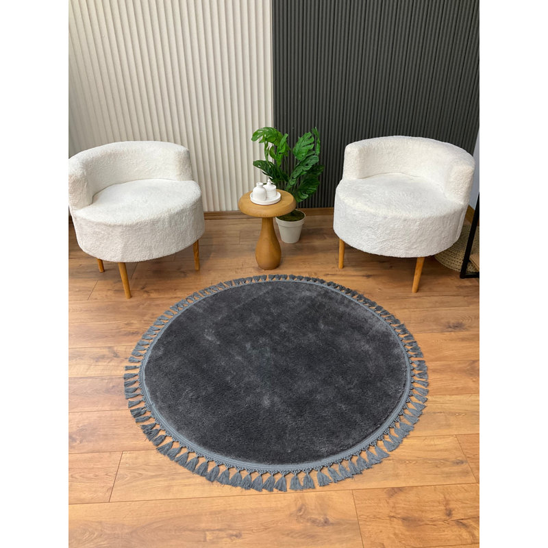 Premium Anthracite Carpet, 2 ft x 2 ft, 100% Polyester, 1.6 in Thickness | Antibacterial, Machine Washable at 86°F, 750 g/m² | Perfect for Living Room, Bedroom & Home Office, Soft and Durable Design