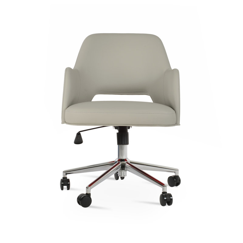 Fauteuil de bureau Marash, Chrome chrome, Gris clair