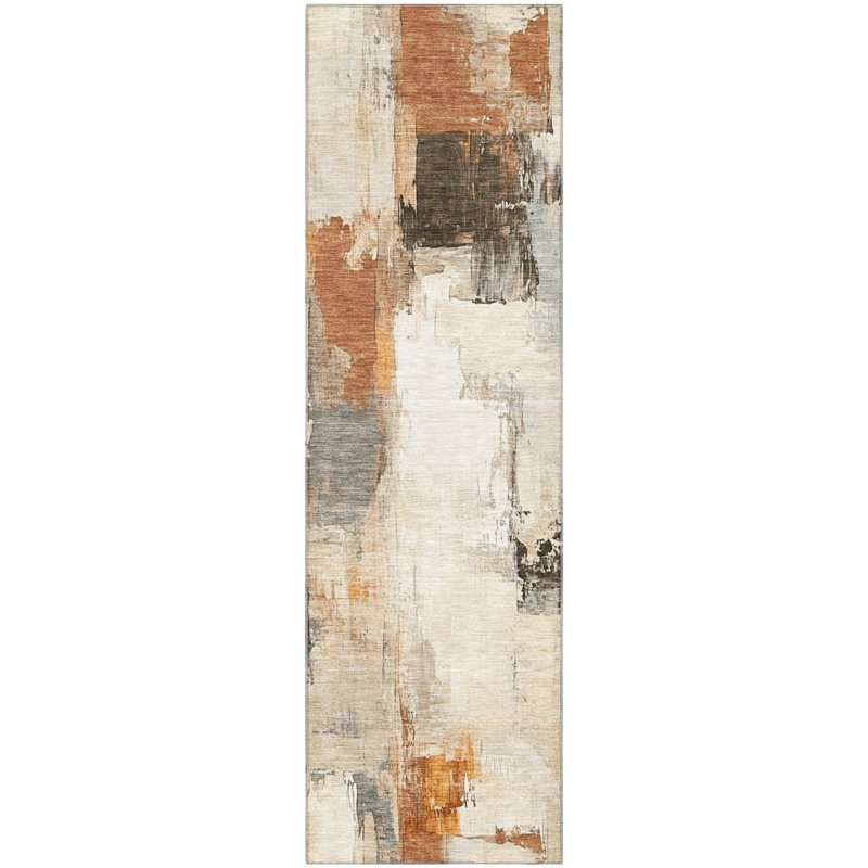 Premium Machine Washable Pinkston Abstract Rug, Runner 2'3" x 7'6"