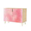 Buffet Buffet avec rangement aquarelle rose avec 2 portes pour le salon et la cuisine