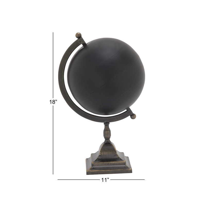 Sleek Industrial Black Iron 20" Decorative Globe