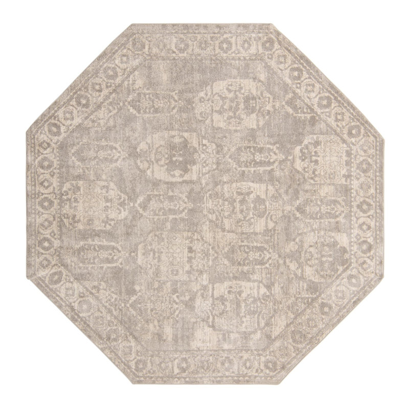 Tapis gris Gause, Octogone 3 pi 11 po x 3 pi 11 po, Grey