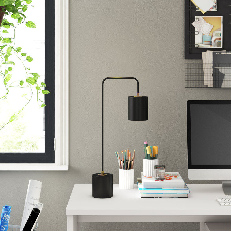 Lampe de table arquée 25 po Demorest, Noir, noir, noir, noir