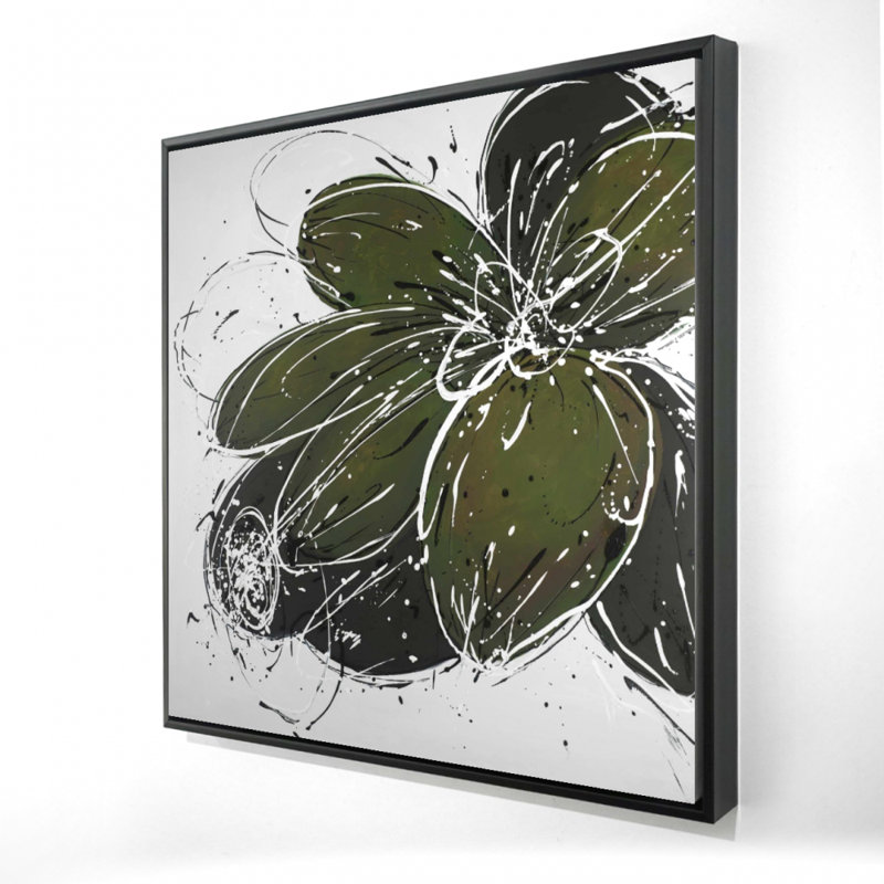 " Green Flower With Splash Outline "