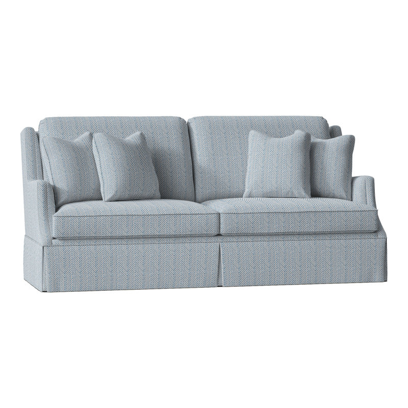 Savannah 87.5" Round Arm Sofa with Reversible Cushions, Perigold Posh Sky