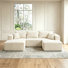 Ensemble de canapé modulaire sans os 92,5 po, ensemble de canapé en velours côtelé moderne en forme de U sans assemblage requis