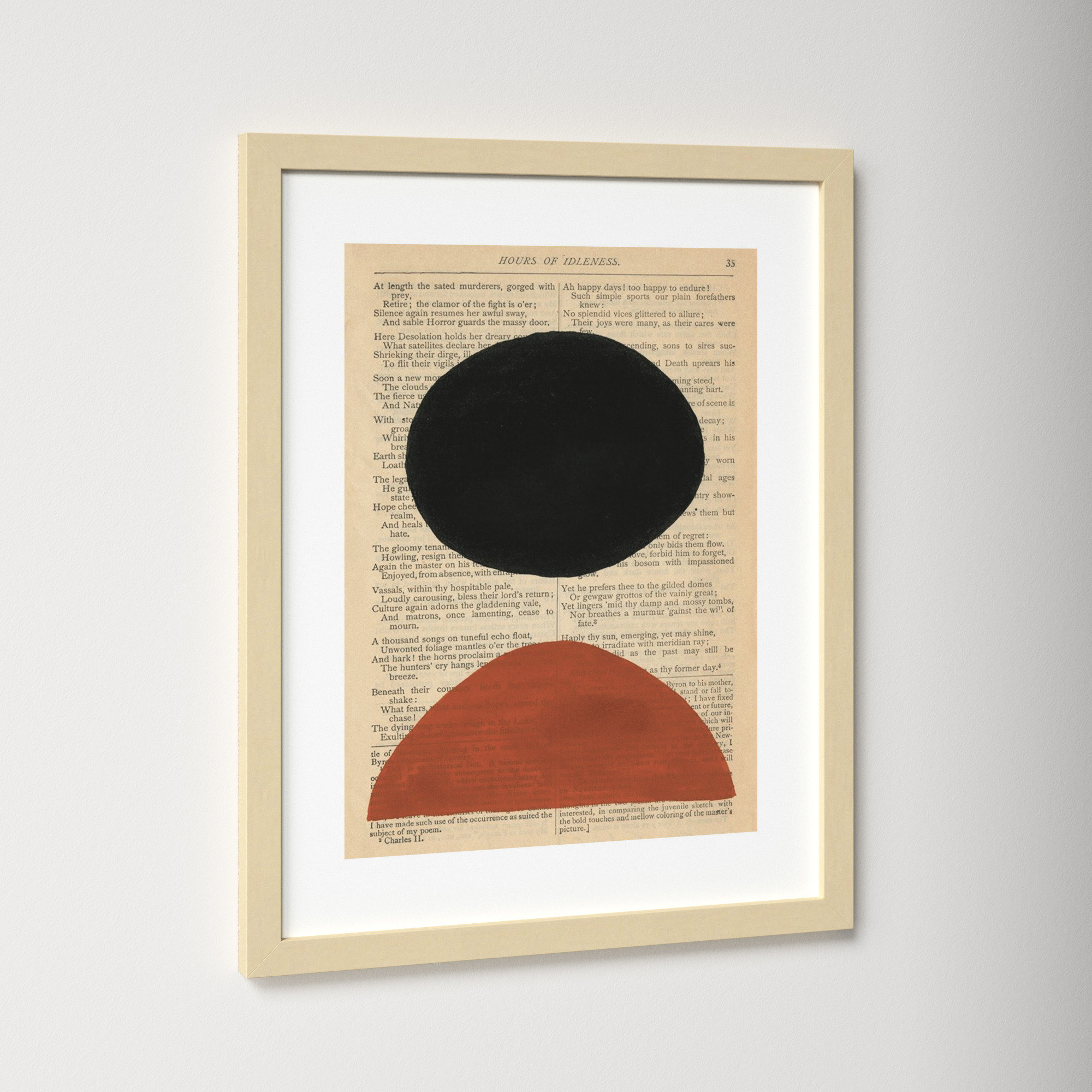 Modern Prose III by W. Stramel, Brown Framed Paper, 21.38" H x 17.38" W x 0.88" D