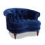 Fauteuil d'appoint capitonné, velours bleu marine-969915527