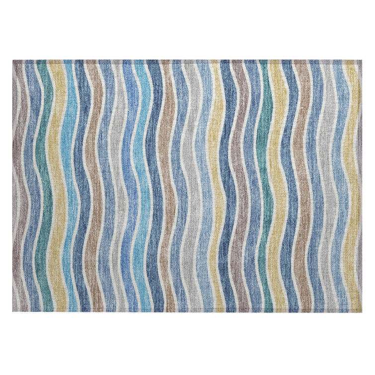 Machine Washable Indoor/Outdoor Micelotta ACN2333 Stripes Rug
