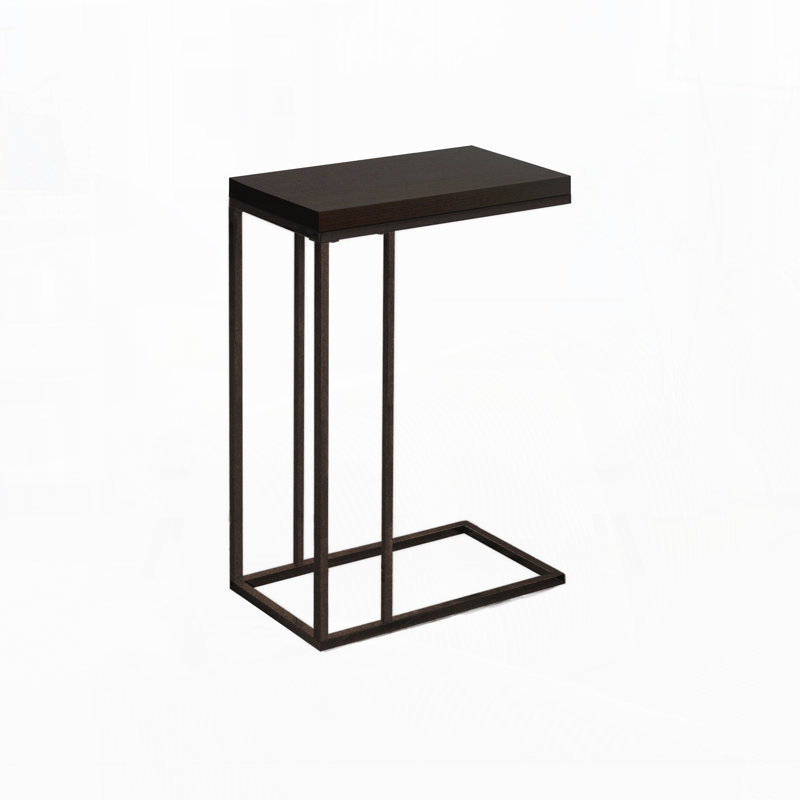  Donohue End Table, Side Table, Accent Table, Metal Side Table, Modern End Table, For Living Room, Espresso Wood/Black
