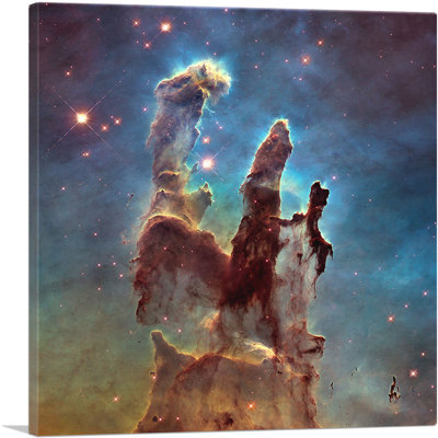 «Hubble Telescope Pillars of Creation Eagle Nebula M16», reproduction de photo sur toile tendue