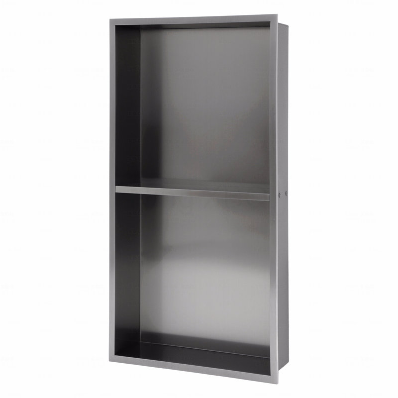 Double tablette 13 "X 25" en acier inoxydable pour niche de douche, bronze industriel, Bronze industriel-noir