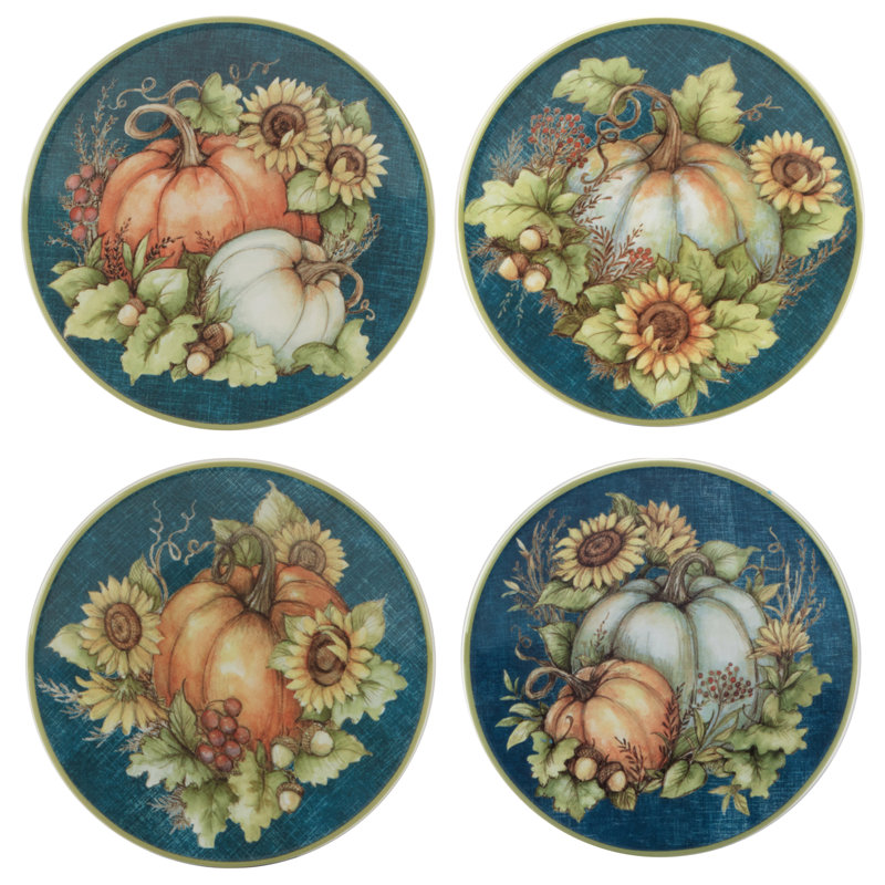 Autumn Breeze Set of 4 Canape Plates