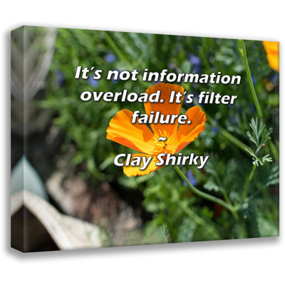 Astoria Grand Gallery Wrapped Canvas By Clay Shirky: "It’s not information overload. It’s filter fail