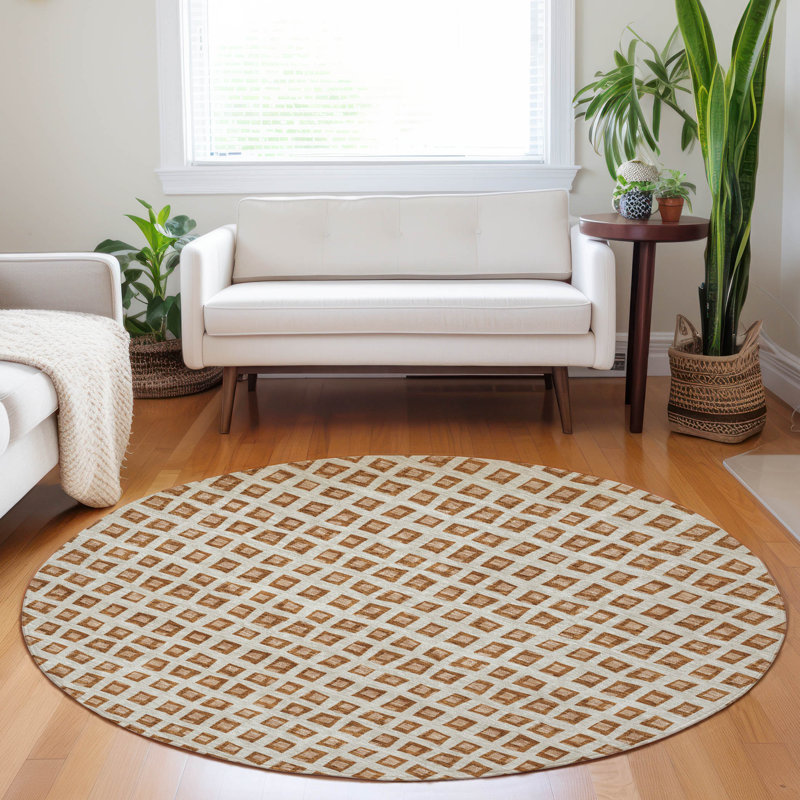 Tapis paprika lavable à la machine de qualité supérieure, Rond 8 pi