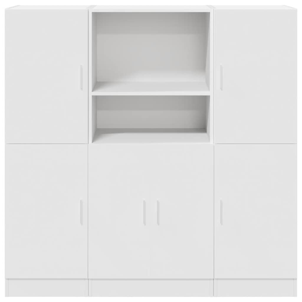 Vidaxl (White) Kitchen Cabinet Set 3 Piece Storage Cabinet Cupboard Engineered Wood - Image 2