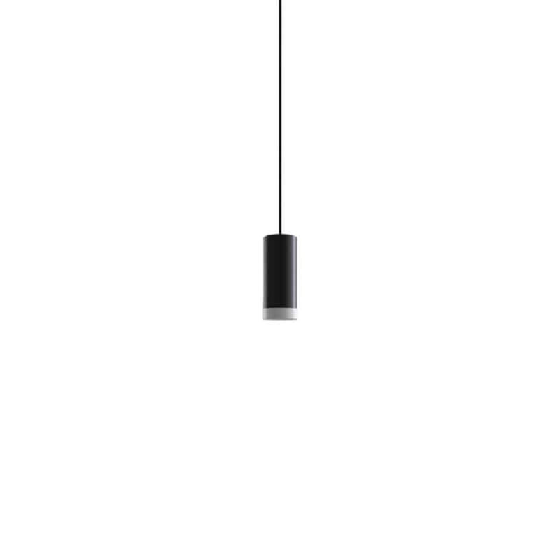 Novo Short - Luminous Ring - Luminaire suspendu simple en acrylique, Noir mat