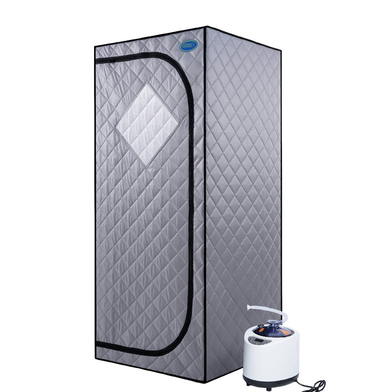 Portable Steam For Home - Personal Spa Enjoyment Zone. Grey. 2.2L Generator. 150F Max Heat. Approved. Remote Controlled With Timer. Foldable Chair. Waterproof & Heatproof Material. Easy Installation