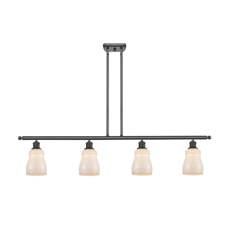 Mccarver 4 - Light Kitchen Island Pendant, White, 6 Watt Vinage LED Bulb, Oil Rubbed Bronze