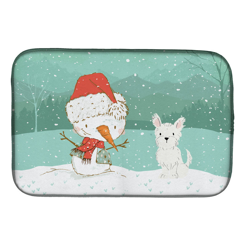Snowman Christmas, White Terrier